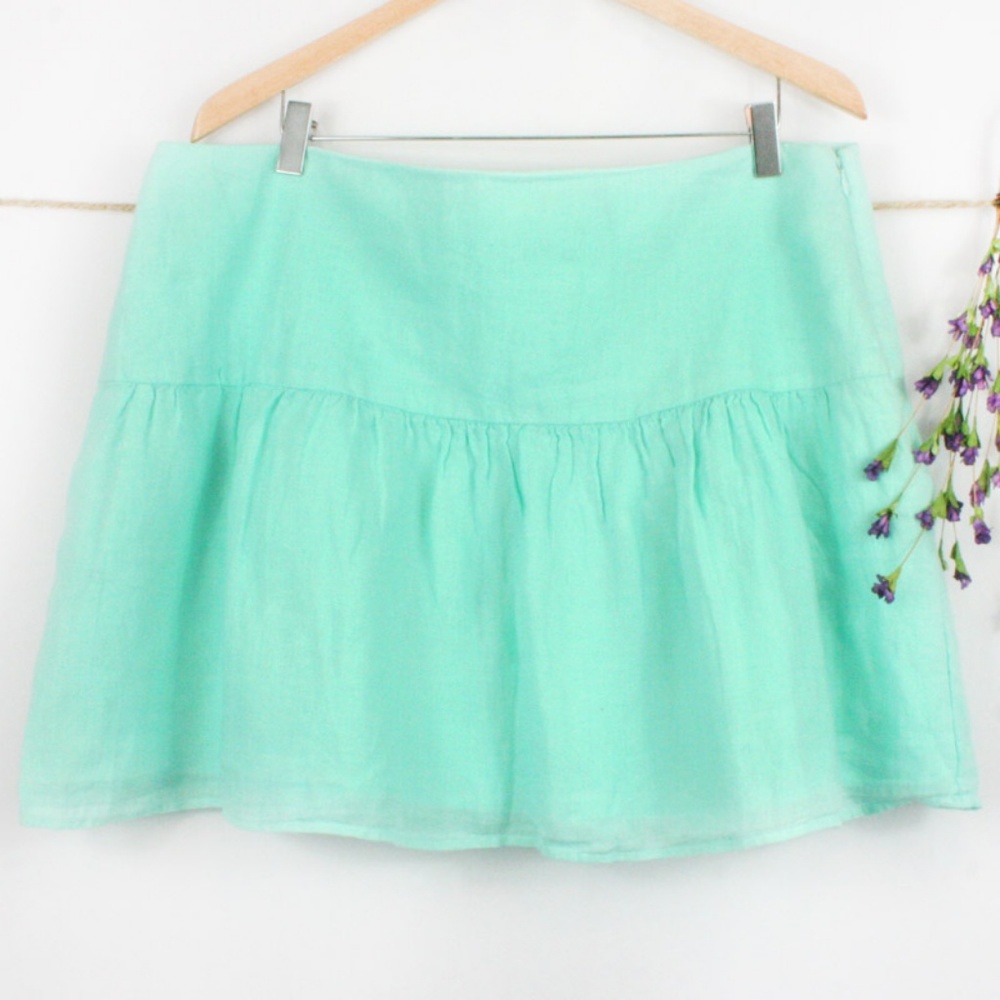 [VINEYARD VINES] ]Linen Seafoam Mini Skirt